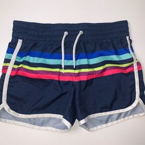 Navy Blue w/ Stripes Swim Shorts